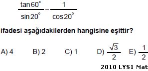 Trigonometri Çıkmış Son 10 Yılın Soru ve Çözümleri Matematik ve