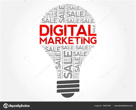 Digital Marketing Bulb Word Cloud Stock Vector By Dizanna