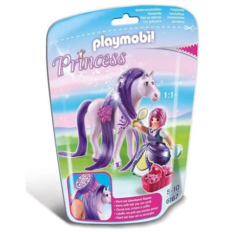 PLAYMOBIL Princesse Violette avec Cheval à Coiffer Gamme Playmobil