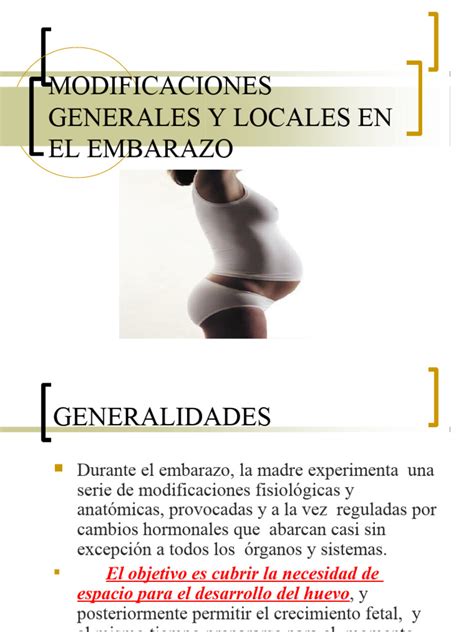 Modificaciones Locales Y Generales En El Embarazo Pdf