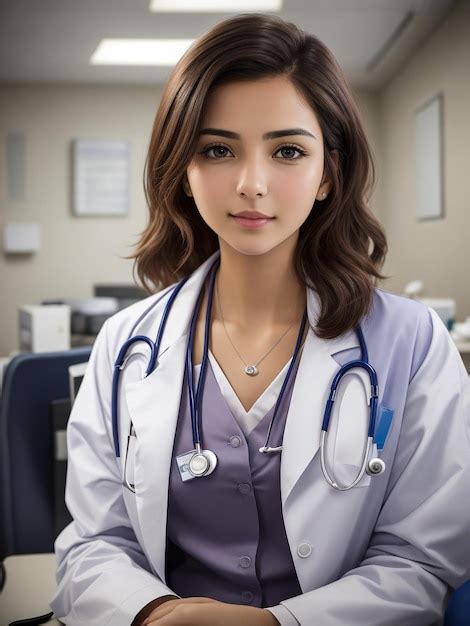 Premium Ai Image Portrait Of Confident Young Asian Female Doctor