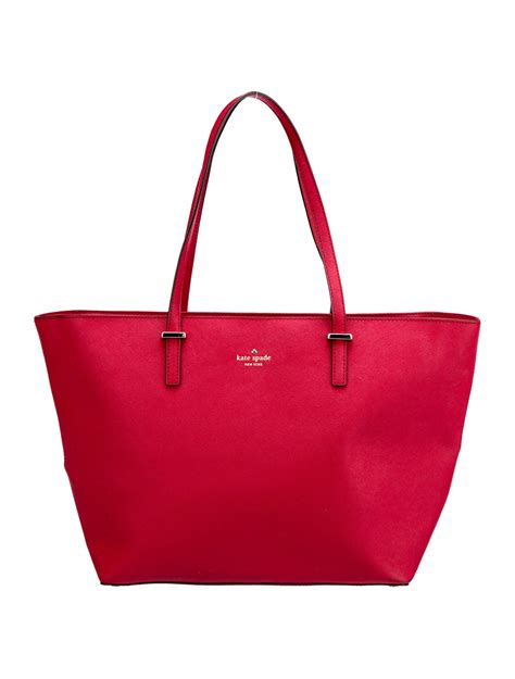 Kate Spade New York Large Leather Tote Red Totes Handbags Wka370680 The Realreal