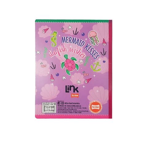 Cuaderno cosido económico con sticker de 100 hojas cuadriculado niña niño