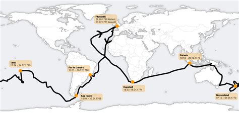 Cook's first voyage spanned from 1768-1771 and set out to chart the ...