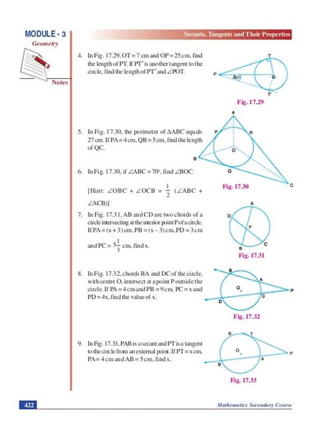 SECANTS, TANGENTS AND THEIR PROPERTIES -GEOMETRY