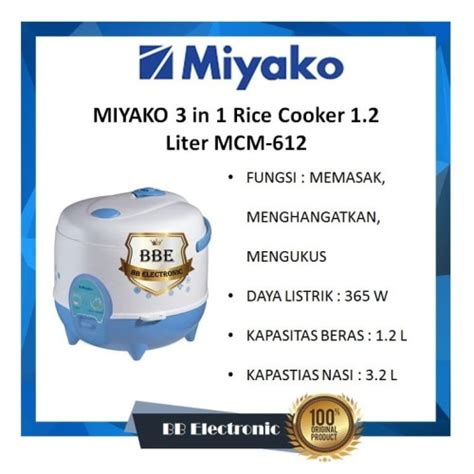 Jual Miyako In Rice Cooker Liter Mcm Jakarta Barat Bb