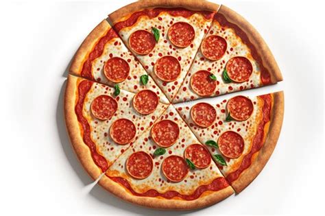 Large Peperoni Pizza On Thin Dough Isolated On White Background Stock