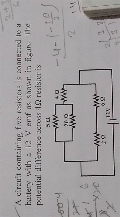 A Circuit Containing Five Resistors Is Connected To A Battery With A 12 V