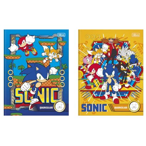 Caderno Sonic Quadriculado Brochura Universit Rio Capa Dura Folhas