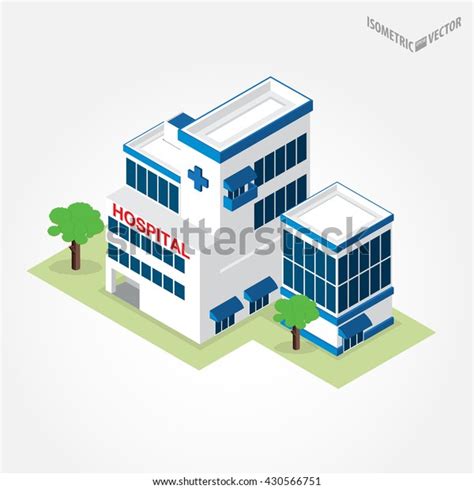 Modern 3d Urban Hospital Building Isometric Stock Vector Royalty Free