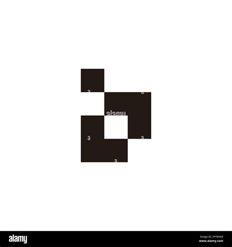Letter Lb Bl L B Squares Geometric Symbol Simple Logo Vector Stock