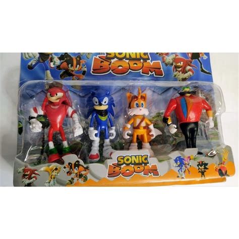 Kit Cartelado 4 Bonecos Da Turma Do Sonic Boom 12 Cm Articulados Envio