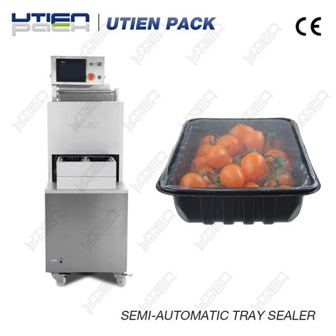 Semi Automatic Tray Sealer With Map For Ready Meal Fruit Tray Sealer