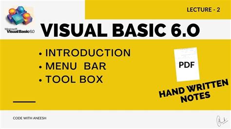 Visual Basic 6 0 Complete Course Introduction Tool Bar In Vb Tool