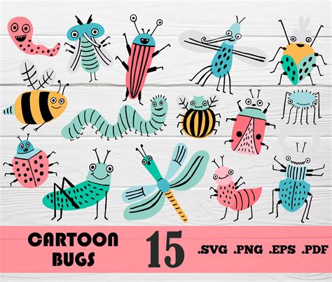 Cartoon Bugs Svg,bug Cartoon Vector, Bug Svg, Bugs Svg,insect Svg ...