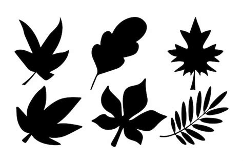 Premium Vector Black Autumn Leaves Silhouette Design