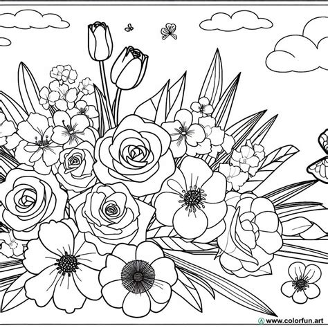 Dibujo Para Colorear Fácil De Flores Para La Primavera Descargar O Imprimir De Forma Gratuita