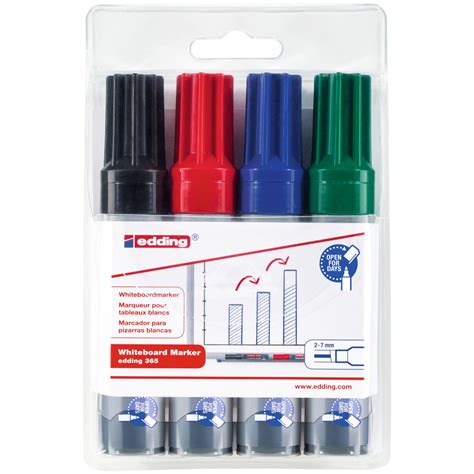 Edding Whiteboard Markers Assorted Colours Wallet Of