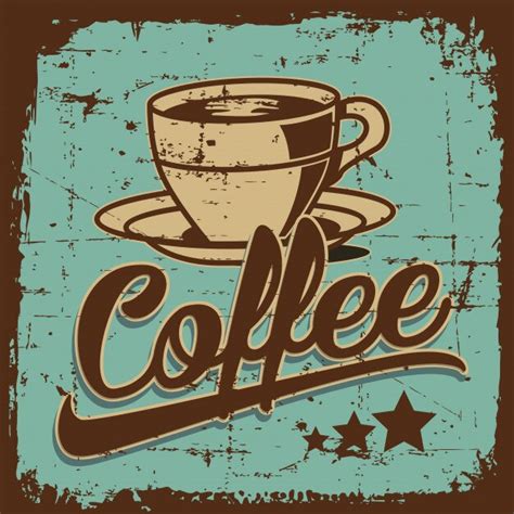 Vintage old retro coffee sign signage | Premium Vector