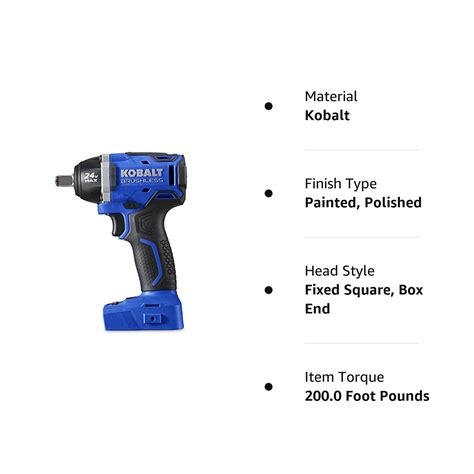 Kobalt 24 V Max Cordless Impact Wrench 1 2 In Black And Blue Brushless