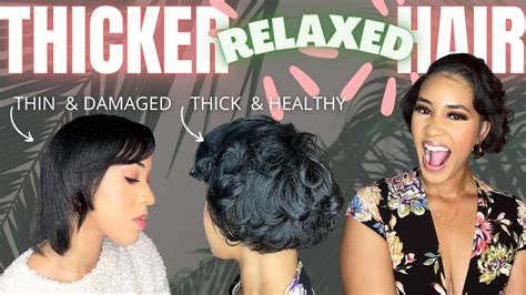 How To Get Thicker Relaxed Hair Make Your Hair Look Thicker And Increase In Thickness Youtube