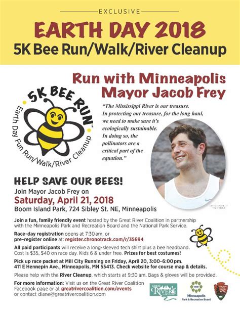 Run With Minneapolis Mayor Jacob Frey – Bee Run Earth Day 5K Run/Walk ...