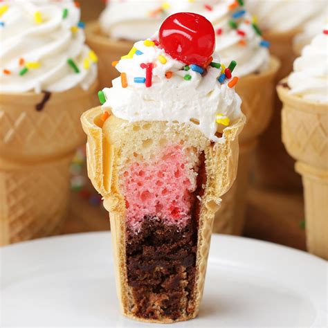 Neapolitan Ice Cream Cone Cupcakes Desserts Dessert Recipes Food