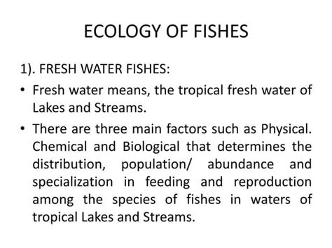 Ecology Of Fishespptx Full Presentation Ppt