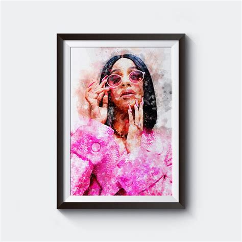 Cardi B, Cardi B Hip Hop Art Print, Rapper Poster, Female Rapper, Hip ...