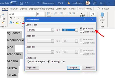C Mo Ordenar Texto Alfab Ticamente En Word