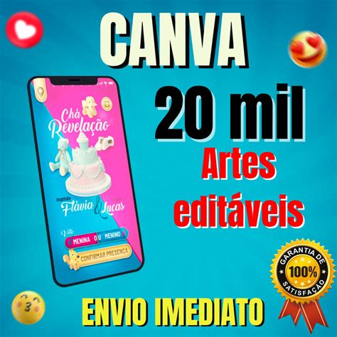 Pack 20 Mil Artes Editáveis Canva Elo7 Produtos Especiais