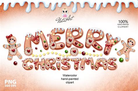 Gingerbread Inscription Merry Christmas, Graphic by Наталья Иванова ...