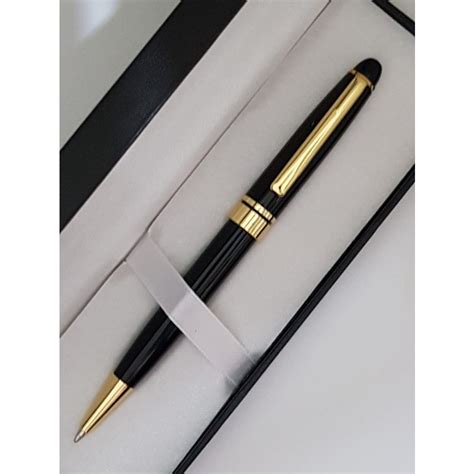 Jual Pulpen Elegant Model Montblanc Ballpoint 164 LQ Black Gold Trim