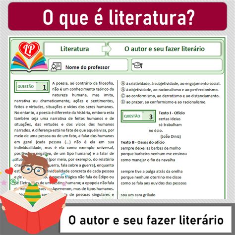 O que é Literatura O autor e seu fazer literário Lição Prática