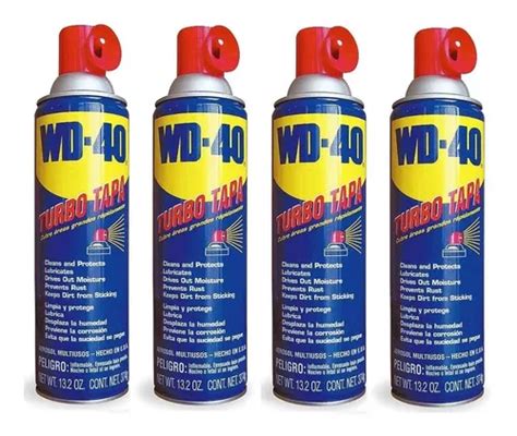 Paq 4 Lubricante Multiusos Con Turbo Tapa Wd 40 13 2 Oz