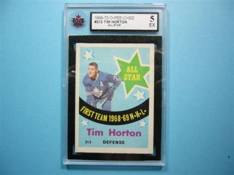 O Pee Chee Nhl Hockey Card Tim Horton As Ksa Ex Sharp