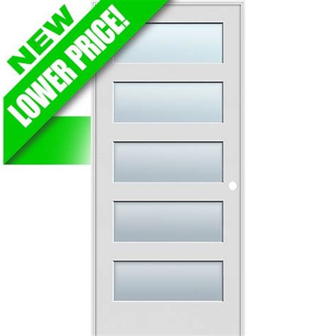 Cheap 68 Tall Frosted 5 Lite Shaker Interior Prehung Wood Door Unit
