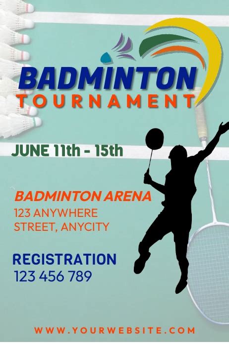 Badminton Poster Template Postermywall