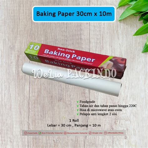 Jual Baking Paper Roll Putih Polos 30 Cm X 10 Meter Kertas Gulungan