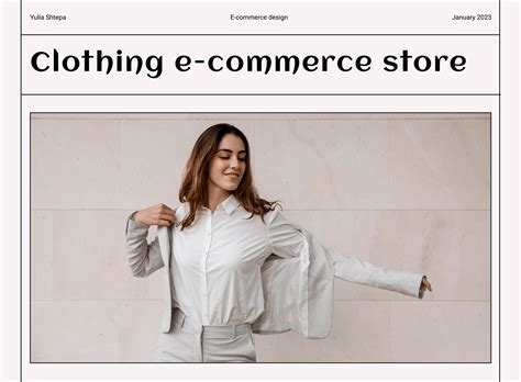 Clothing E Commerce Store On Behance