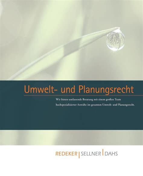 Umwelt Und Planungsrecht Redeker Sellner Dahs