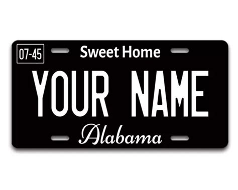 PERSONALIZED NAME ALL 52 Black States Car Bike Vehicle License Plate