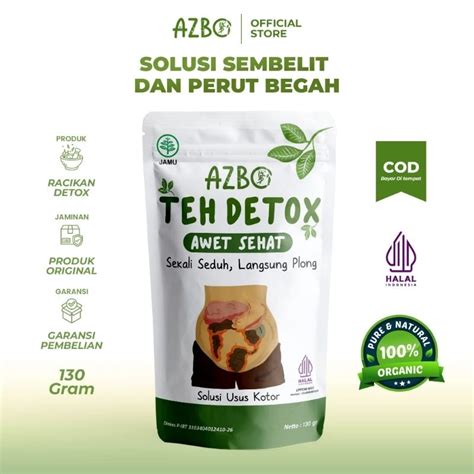 Jual Azbo Teh Detox Pelancar Bab Mengatasi Sembelit Membersihkan Usus