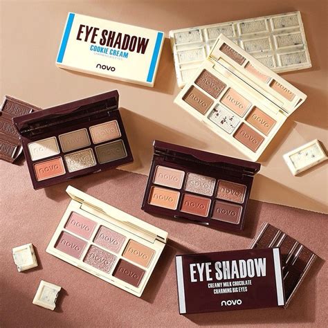Novo Chocolate Eyeshadow Colors Silky Pigmented Nude Matte Glitter