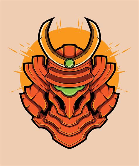 Samurai Robot Vector Illustration 12827463 Vector Art at Vecteezy