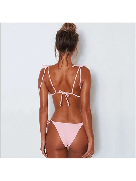 New Cross Border European And American Sexy Bikini Swimsuit Plain