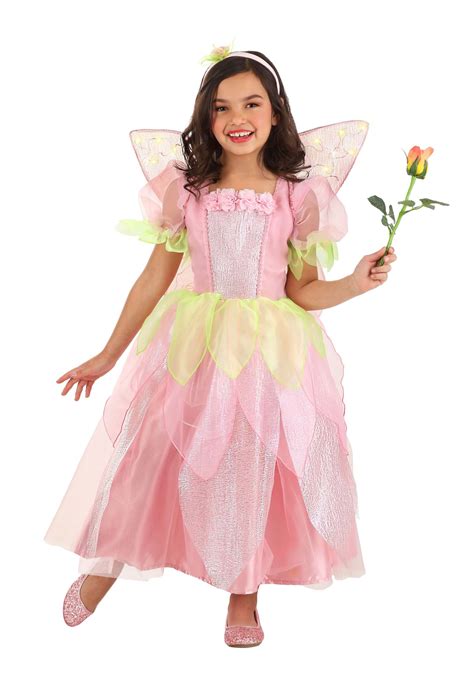 Girl S Deluxe Rose Fairy Costume Walmart