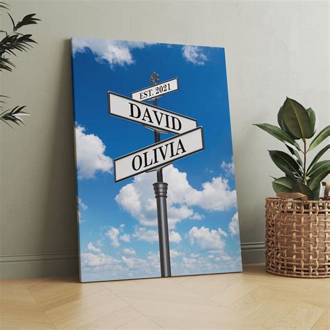 Mapileng Personalized Crossroads Sign Couples Name And