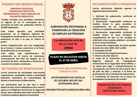 Subvenciones Destinadas A Fomentar La Creaci N De Empleo Aut Nomo