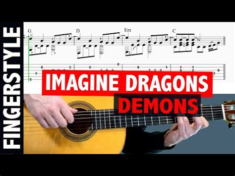 Imagine Dragons Demons Fingerstyle Guitar Tutorial Tab Youtube